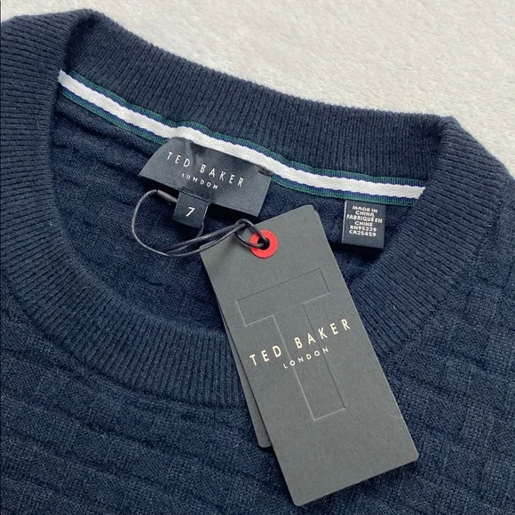 Ted Baker London Lentic Long Sleeve Textured Crewneck Pullover Jumper Sweater